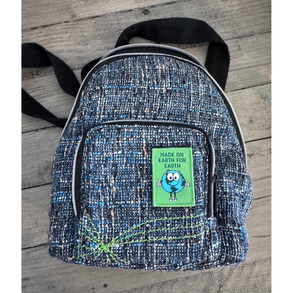 Dime Bags Festy Bound Mini Backpack Blue Hemp Smell Proof Pocket Festival Bag